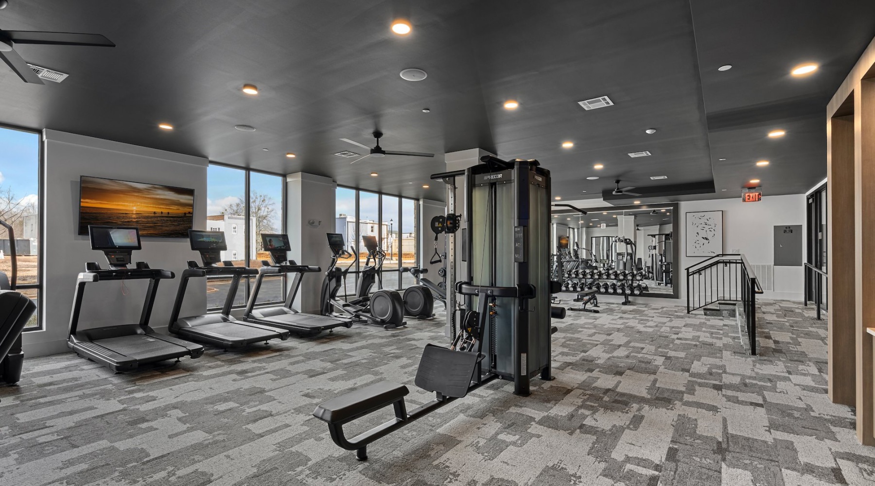 Open and well-lit fitness center