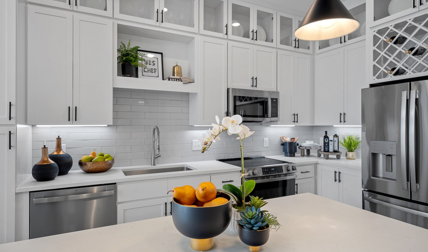 Well-lit kitchen with ample counter space