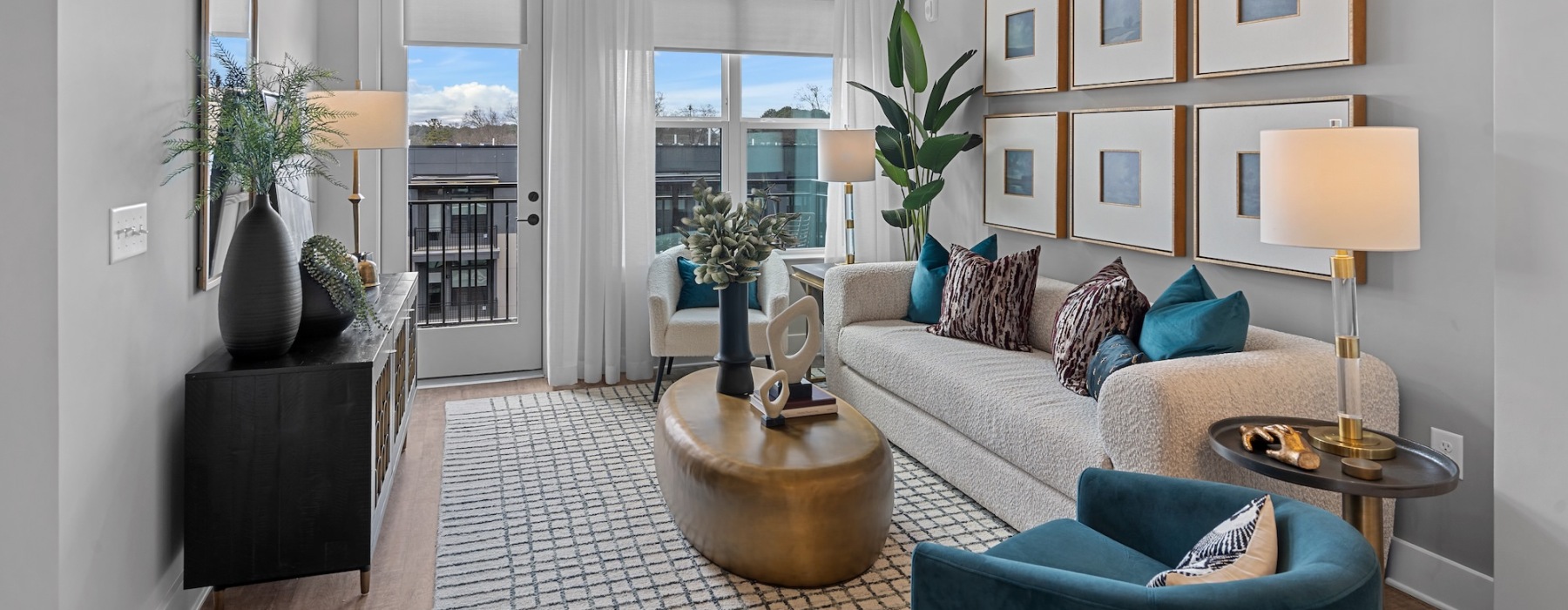 Open space living area with natural lighting
