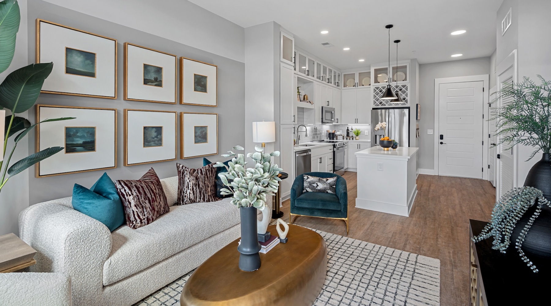 Open space living area with natural lighting